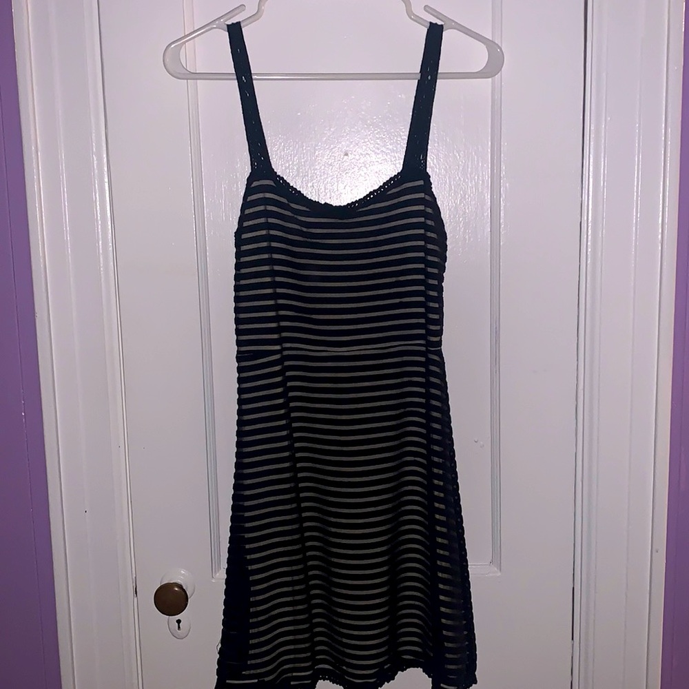 Free People Black Striped Cocktail Dress